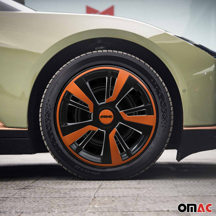 15" Wheel Covers Hubcaps fits Mazda Orange Black Gloss