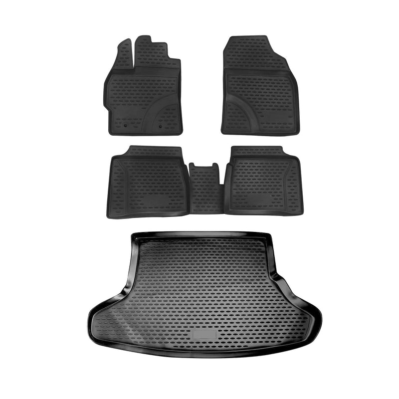 2010-2015 Toyota Prius Floor Mats & Cargo Liner Full Set All Weather Black