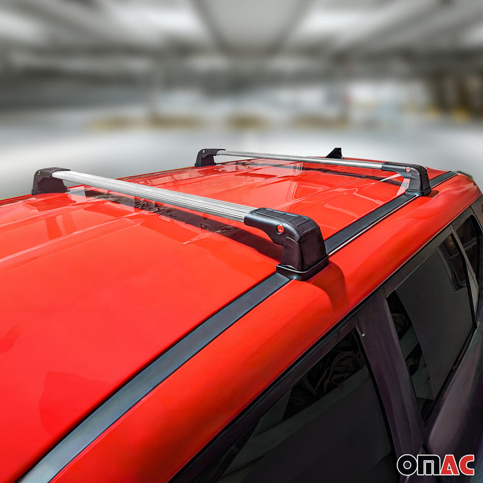 Roof Rack Cross Bars Luggage Carrier Silver Set for Fiat 500X 2016-2022
