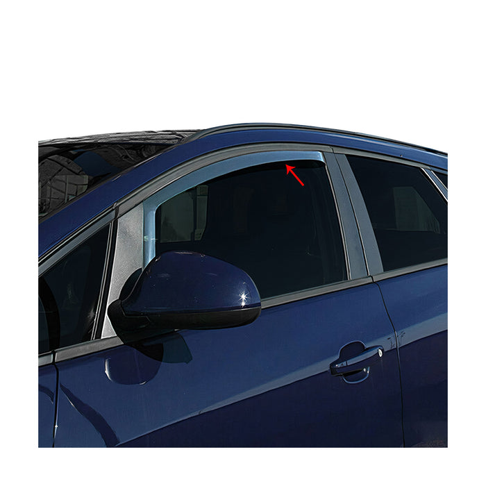 Window Visor Vent Rain Guard Deflector for Ford Fiesta 2011-2019 Black Smoke 2x