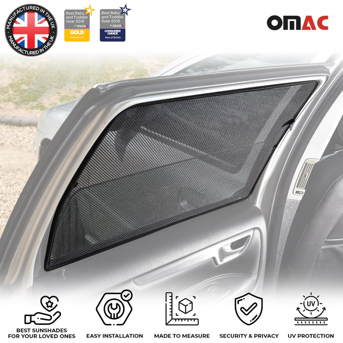 Side Rear Window Curtain Mesh UV Block for Volvo XC70 2008-2016 Black 2Pcs