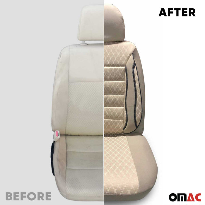 Front Car Seat Covers Protector for Lincoln Beige Cotton Breathable