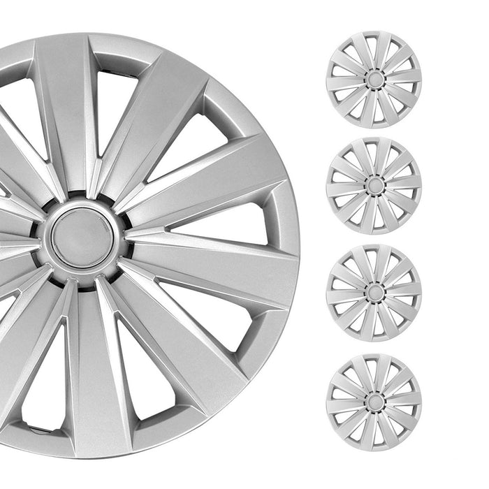 16" Wheel Covers Hubcaps 4Pcs for Toyota Silver Gray Gloss