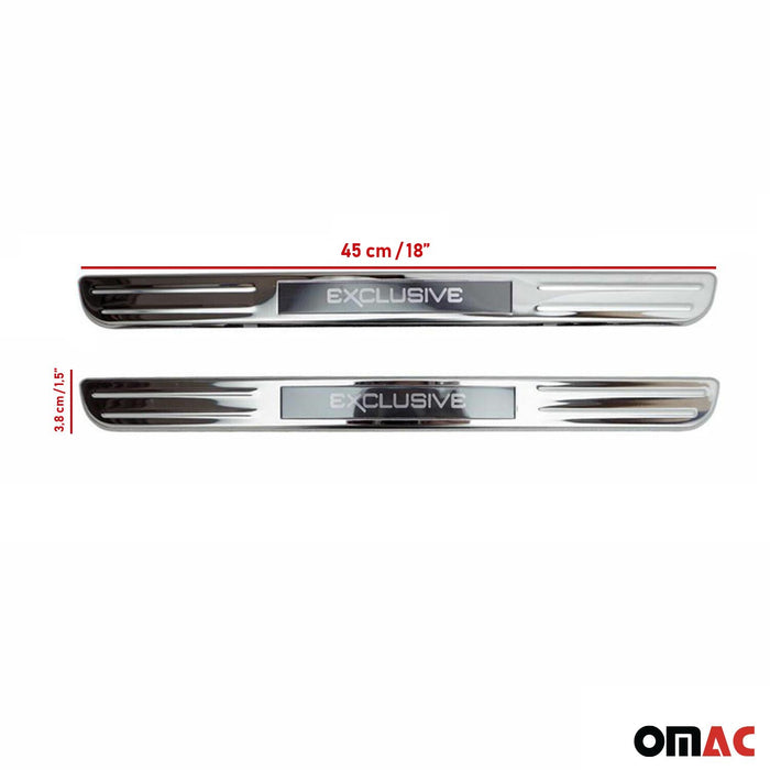 For BMW 6 8 Series Chrome LED Door Sill Cover S.Steel Exclusive 2 Pcs