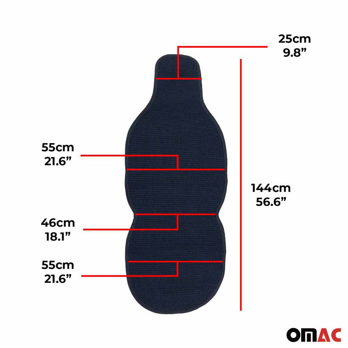Antiperspirant Front Seat Cover Pads for Lincoln Black Dark Blue 2 Pcs