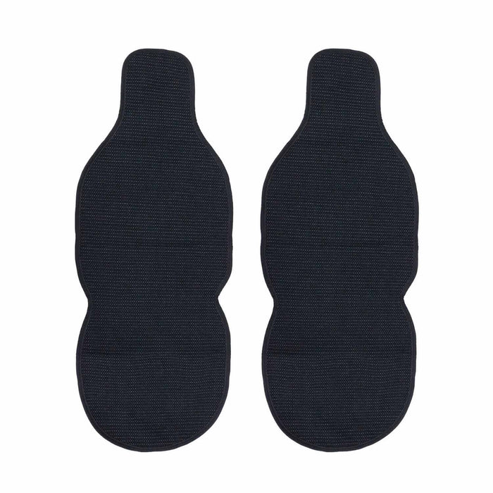 Antiperspirant Odorless Car Seat Cover Pads 2 Piece Set Black with Gray Stitches