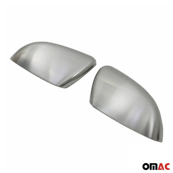 Side Mirror Cover Caps fits VW Golf Mk6 2010-2014 Brushed Steel Silver 2x