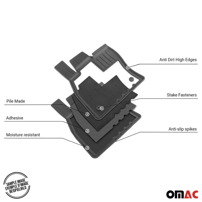 OMAC Floor Mats Liners fits Mazda CX-5 2017-2024 Black TPE All-Weather 4Pcs