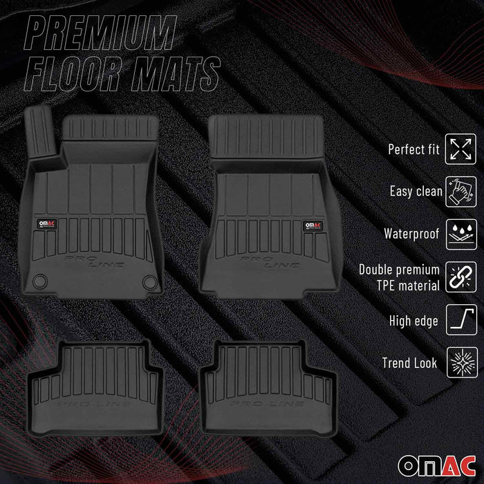 OMAC Premium Floor Mats for for Mercedes B Class W247 2019-2024 TPE Black 4x