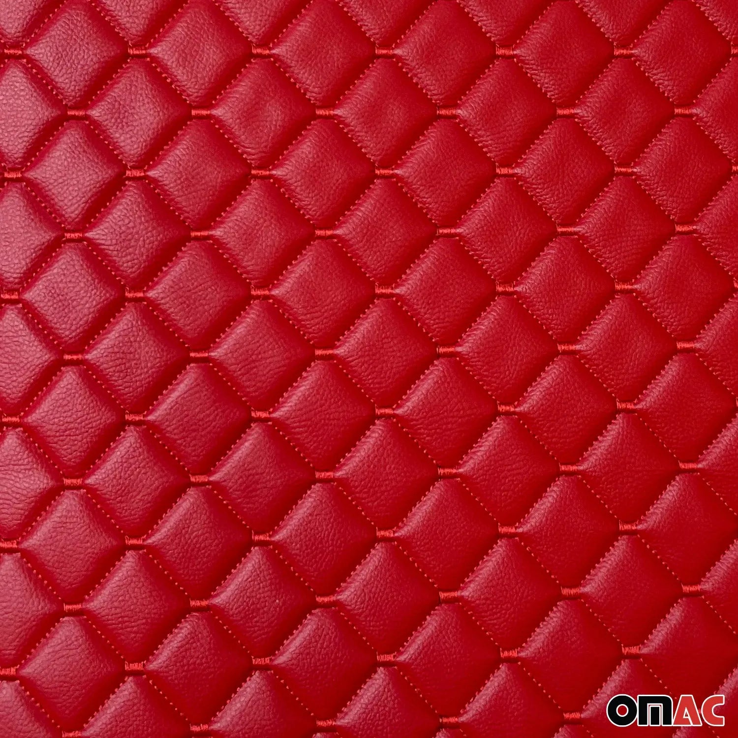 Embossed Red Faux Leather Lining Red Stitch Car Upholstery 1 Yard x 1.5 Yards