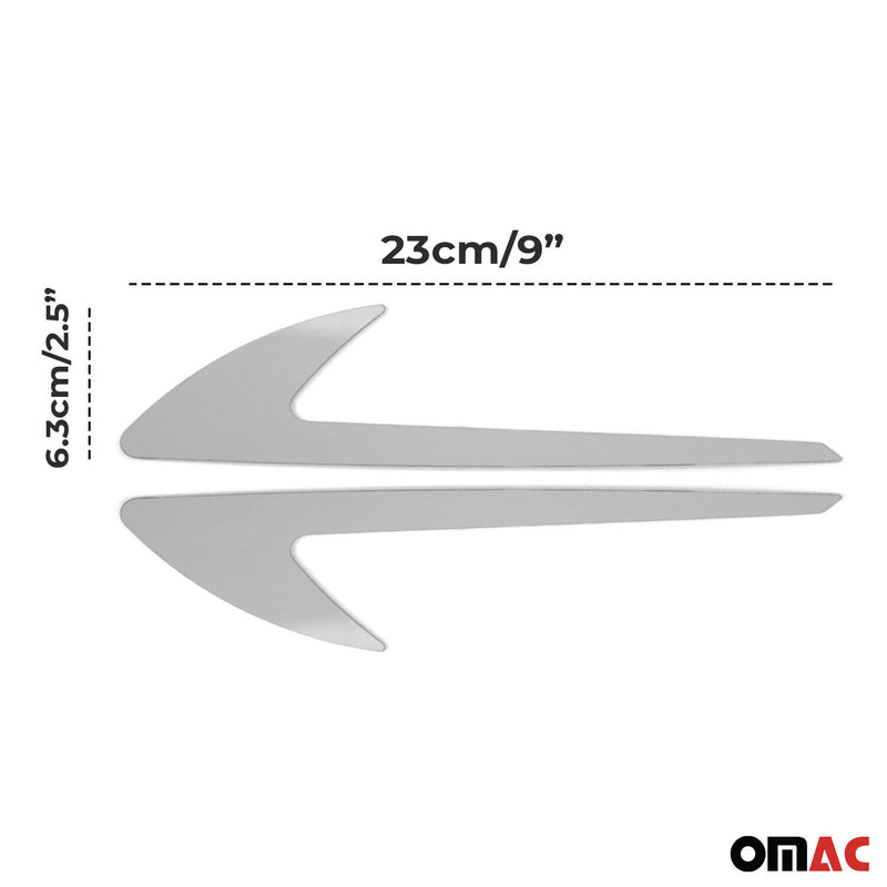 2002-2005 Audi A4 Sedan Side Door Molding Trim Skirt Garnish Stainless Steel Gloss 2Pcs