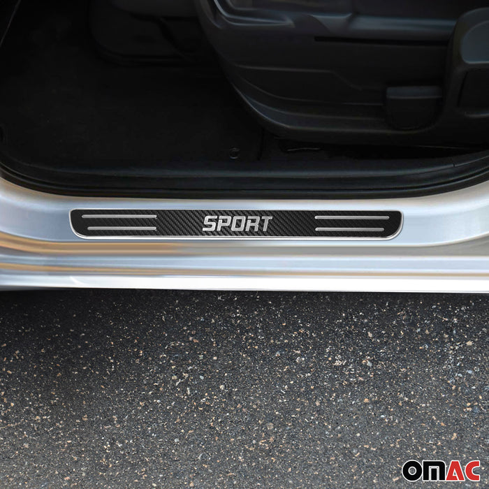 Door Sill Scuff Plate Scratch for Mercedes Sprinter Sport Steel Carbon Foiled 2x