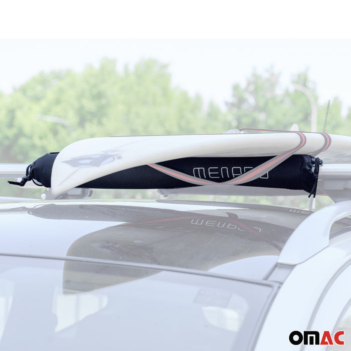 Roof Rack Pads Surfboard Windsurf Pads for Mercedes Polycotton Black 2x