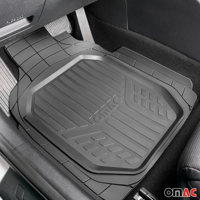 Trimmable Floor Mats Liner Waterproof for Pontiac 3D Black All Weather 4Pcs