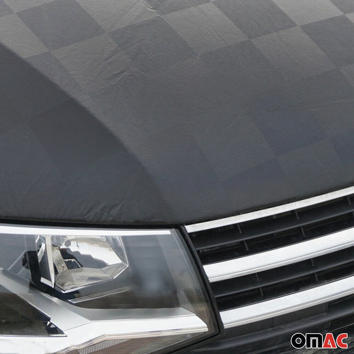 Car Bonnet Mask Hood Bra for Ford Transit 2015-2024 Black Full Cover Chequered