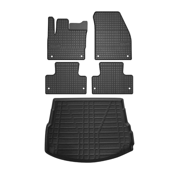 Floor Mats Cargo Liner Set for Land Rover Discovery Sport 2015-2019 Black 5 Pcs