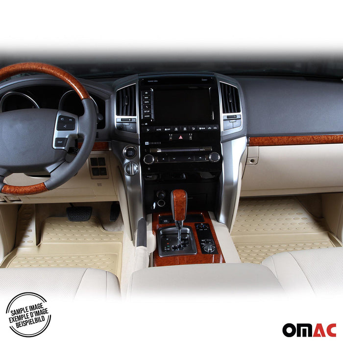 OMAC Floor Mats Liner for Toyota Sienna 2004-2010 Beige TPE All-Weather 4 Pcs