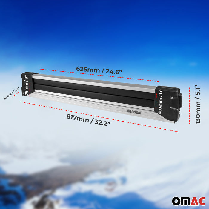 32.2" Ski Rack Snowboard Carriers Top Holder Roof Rack Lockable