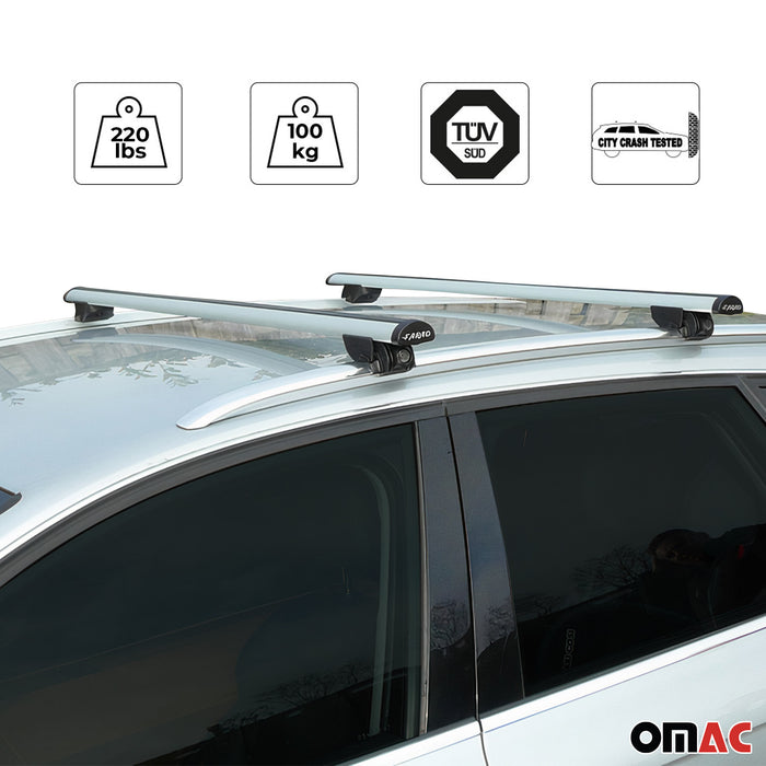 Roof Rack Cross Bars For Mercedes GLC Class 2016-2023 Luggage Carrier Silver 2x