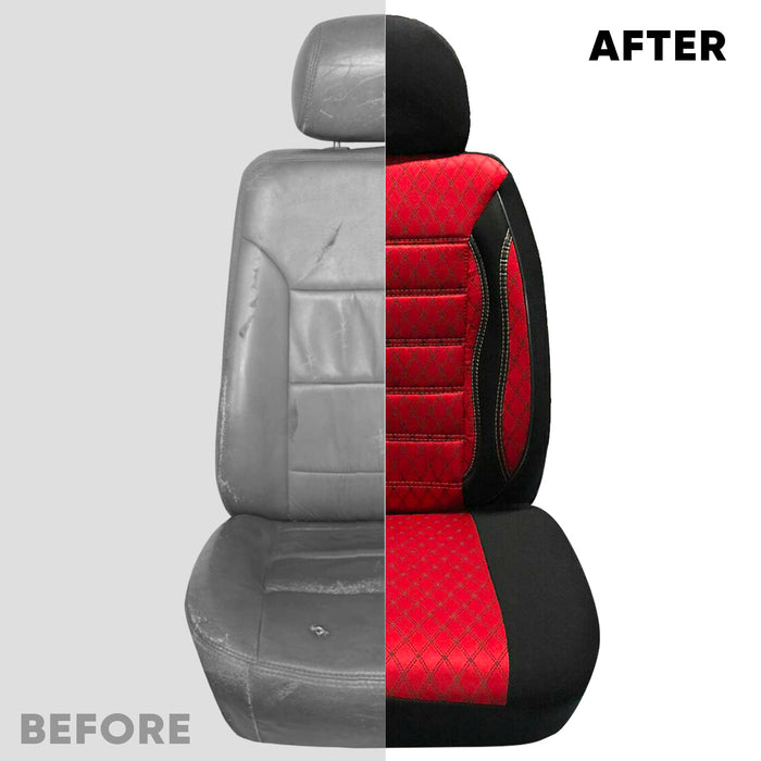Front Car Seat Covers Protector for Nissan Murano 2009-2014 Black Red 2x Fabric