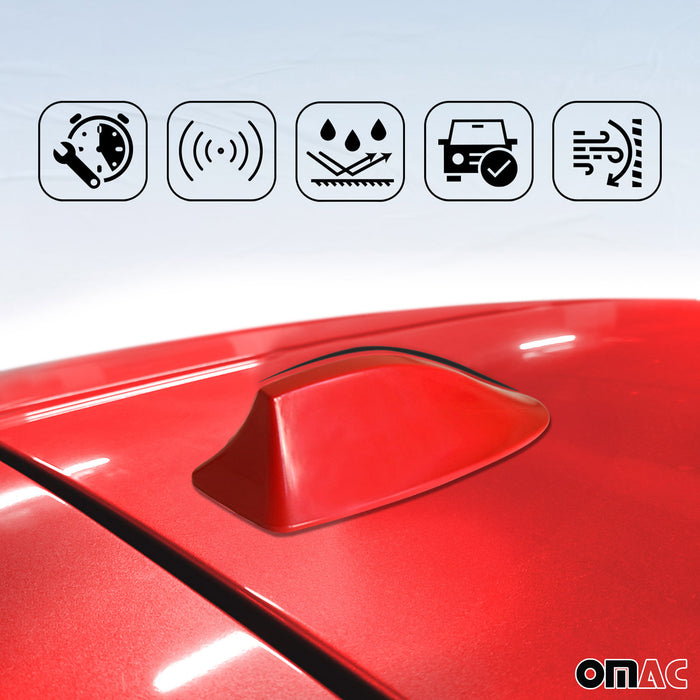 Car Shark Fin Antenna Roof Radio AM/FM Signal for Porsche Red