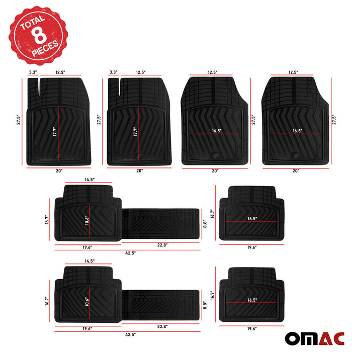 OMAC Floor Mats Liner for Jeep Grand Wagoneer L 2023-2024 Black TPE All-Weather