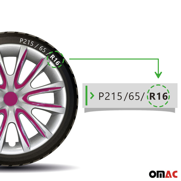 16" Wheel Covers Hubcaps for Hyundai Elantra Grey Violet Gloss