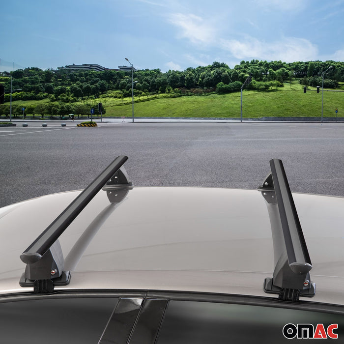 Top Roof Racks Cross Bars fits Hyundai Genesis 2009-2014 2Pcs Black Aluminium