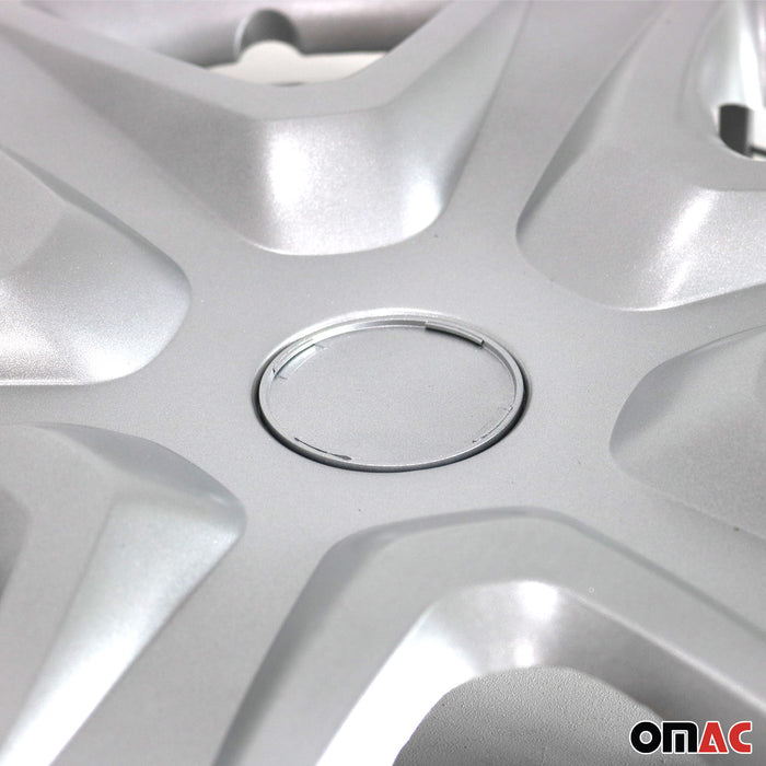 15" Wheel Rim Cover Guard Hub Caps Durable Snap On ABS Silver 4x