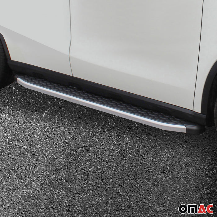 Running Board Side Steps Nerf Bar for Mazda CX-3 2016-2021 Black Silver 2Pcs