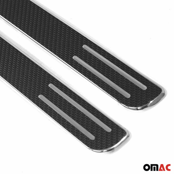 Door Sill Scuff Plate Protector for Audi A4 B8 2010-2016 Steel Carbon Foiled