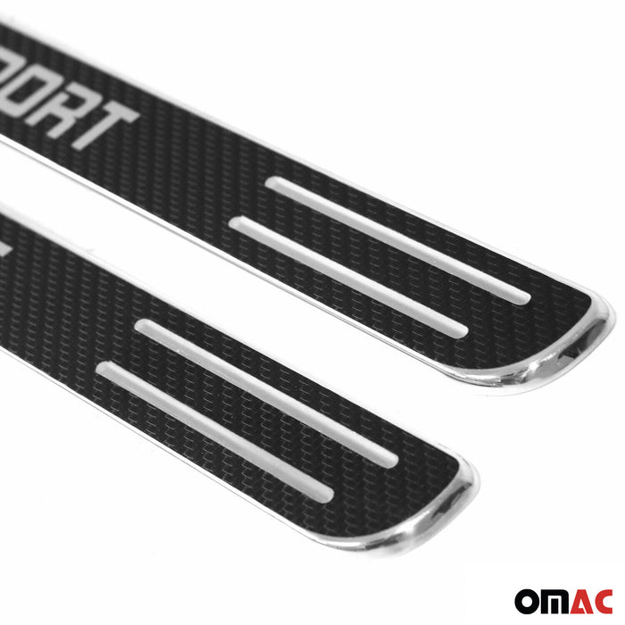 Door Sill Scuff Plate Scratch for Smart ForTwo Sport Steel Carbon Foiled 2x