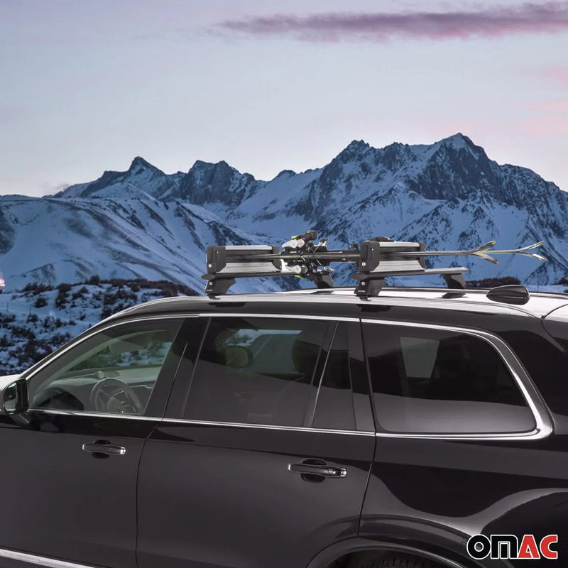 23.6 Inches Ski Rack Snowboard Carriers Top Holder Roof Rack Lockable