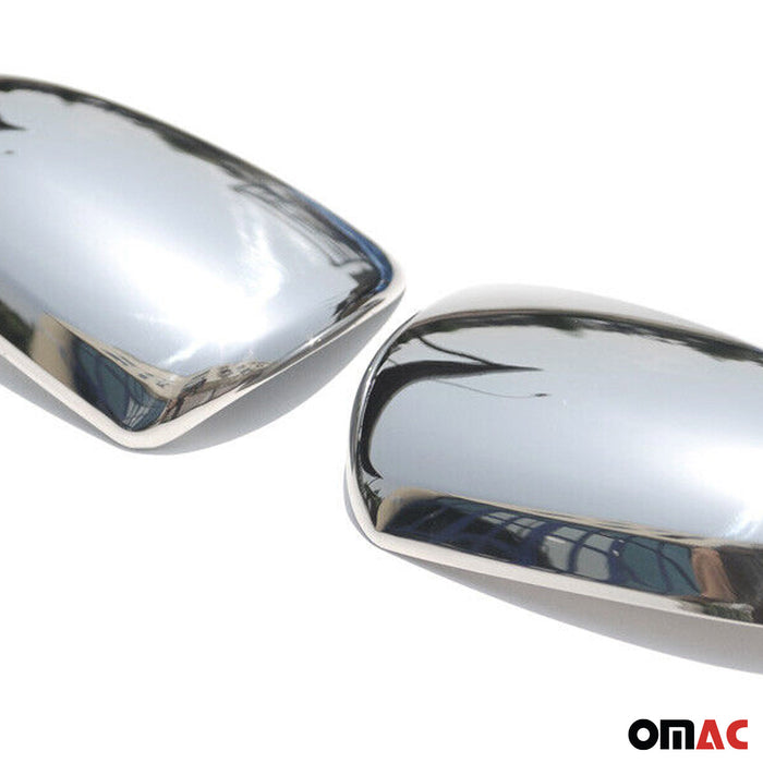 Side Mirror Cover Caps Fits Smart ForTwo 2007-2015 Steel Silver 2 Pcs
