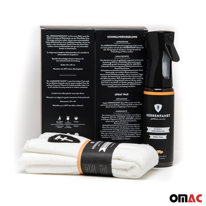 Quick Detailing & Wax Finish Spray Dry Cleaning Cloth Kit Car Care Set Gift Box