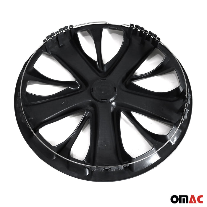 15 Inch Wheel Covers Hubcaps for Mercedes ABS Black 4Pcs