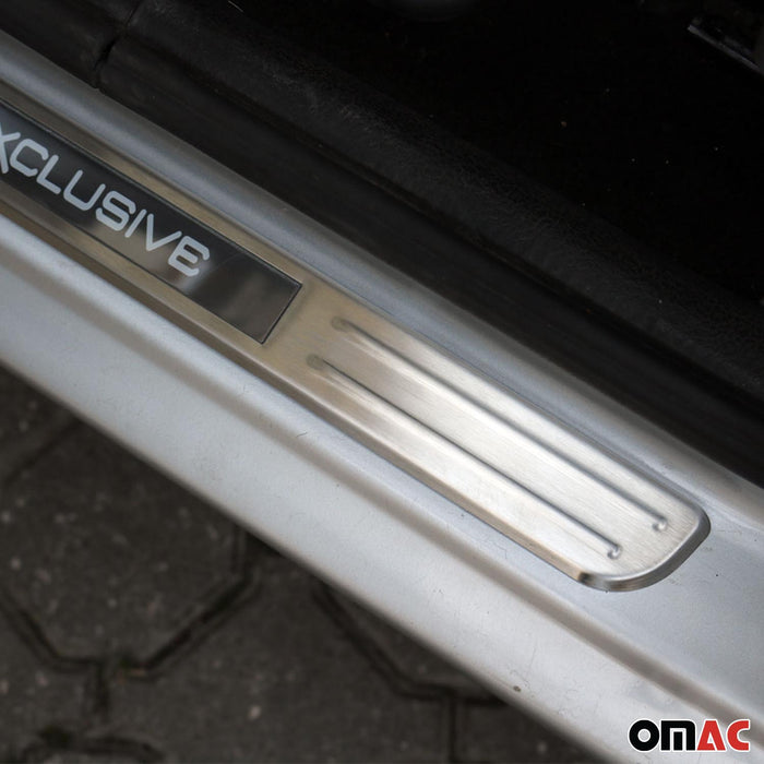 Door Sill Scuff Plate Illuminated for Nissan GT-R 350Z Exclusive Steel Silver 2x