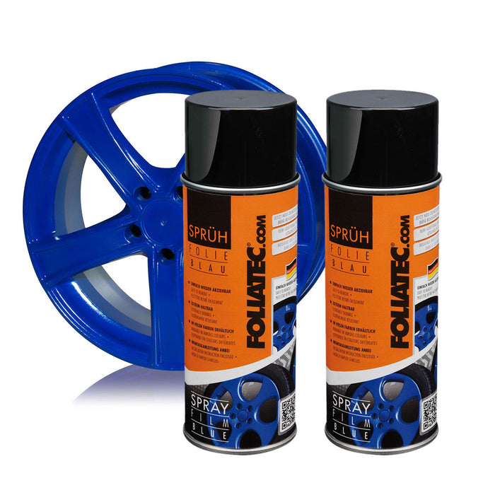 2x Foliatec Wheel Rim Hubcaps Spray Paint Blue Glossy 13.5 Oz