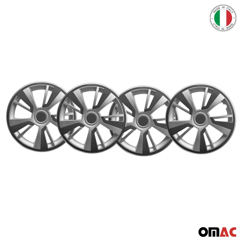 Twintone Hub Caps Wheel Cover 16" Grey & Dark Gray Insert Full Set 4 pcs.