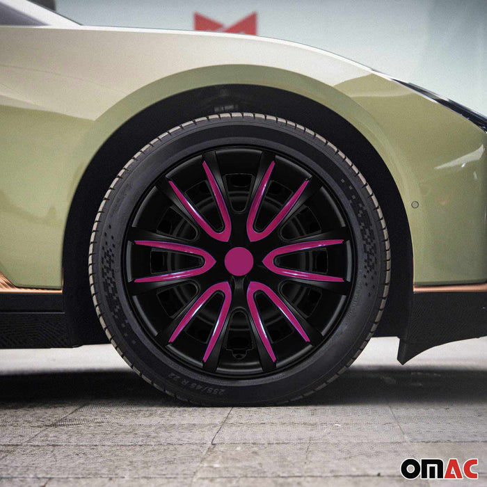 14" Wheel Covers Hubcaps for Toyota Corolla Black Matt Violet Matte