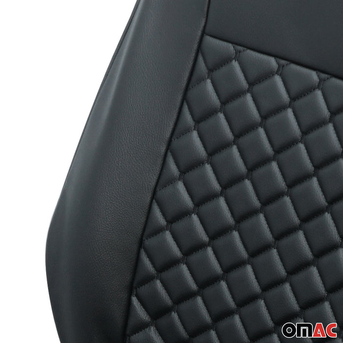 Leather Seat Covers Protector for Mercedes Sprinter W906 2006-2018 Black