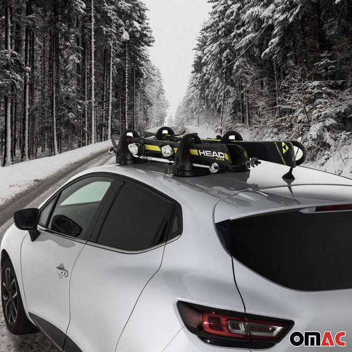 Magnetic Ski Snowboard Roof Rack Carrier for Audi A3 S3 2015-2024 Sedan Black 2x