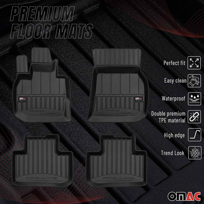 OMAC Premium Floor Mats for  for BMW X4 G02 2018-2023 TPE Rubber Black 4Pcs