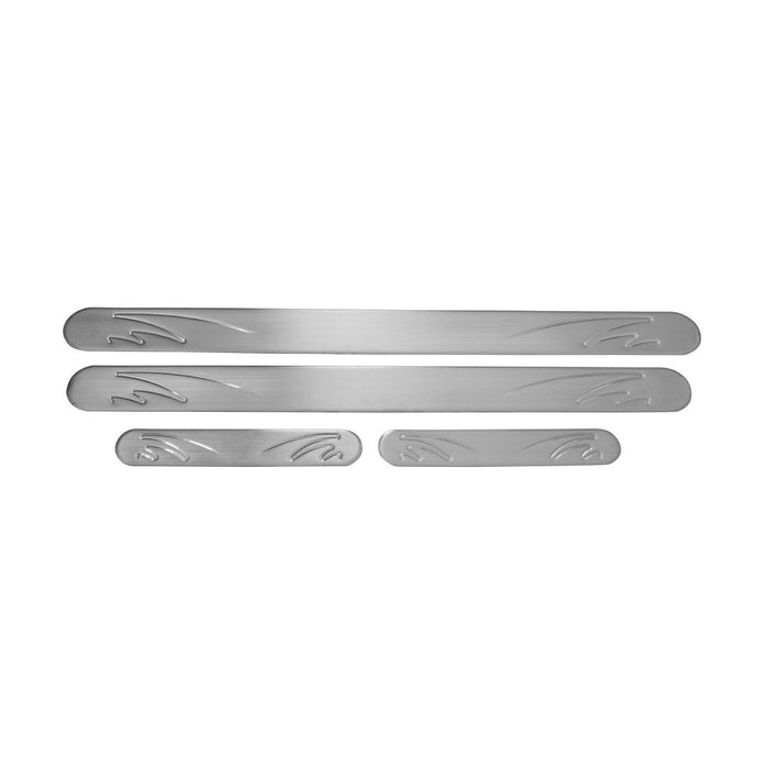 Door Sill Scuff Plate Scratch Protector for Mini Steel Silver Wave 4 Pcs