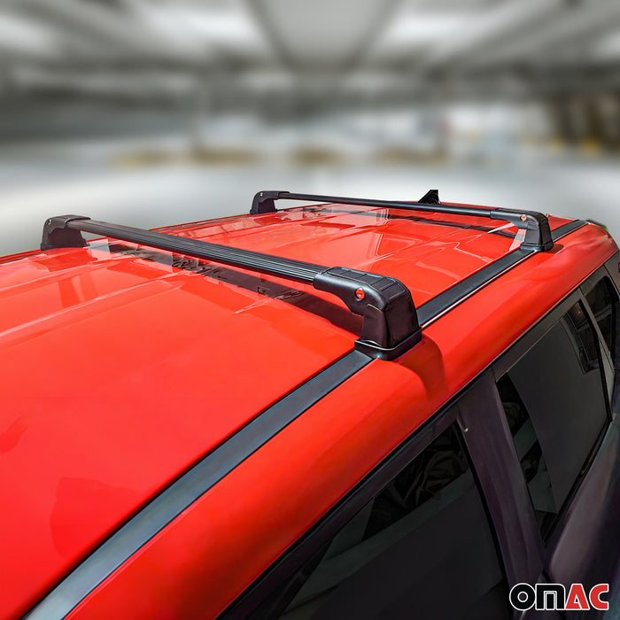 Roof Rack Cross Bars Carrier Aluminium for Mazda 3 2014-2018 Black 2Pcs