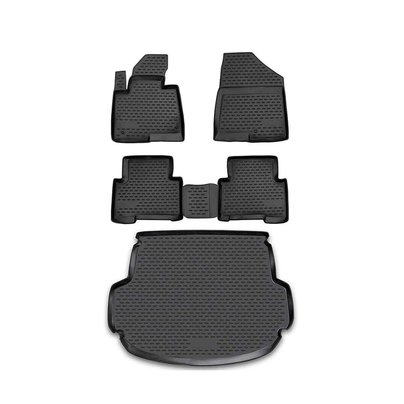 2013-2018 Hyundai Santa Fe Floor Mats & Cargo Liner Full Set All Weather Black