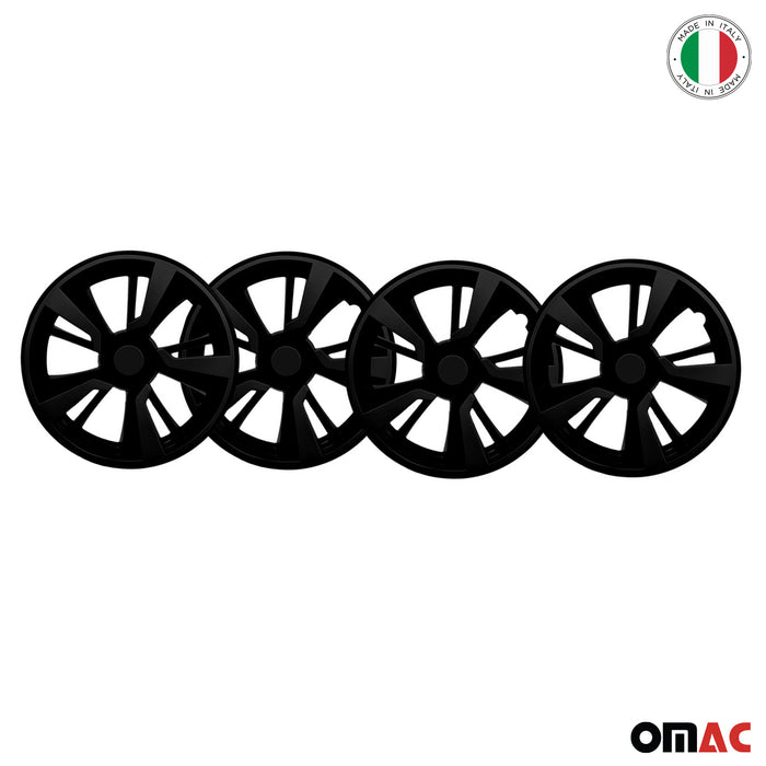16" Inch Hubcaps Wheel Rim Cover Black with Black Insert 4pcs Set