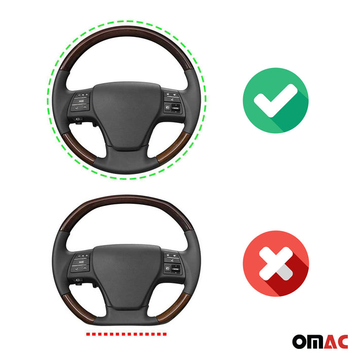 15" Steering Wheel Cover Beige Leather Anti-slip Breathable