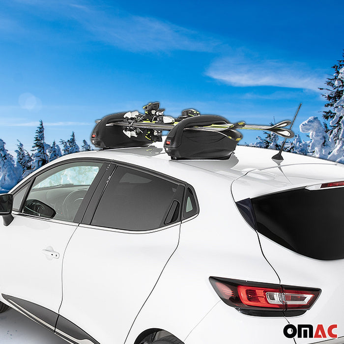 Magnetic Ski Roof Rack Carrier Snowboard for Mazda 5 2012-2015 Black 2 Pcs