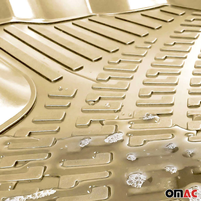OMAC Floor Mats Liner for Honda Civic 2016-2021 Beige TPE Waterproof 4 Pcs